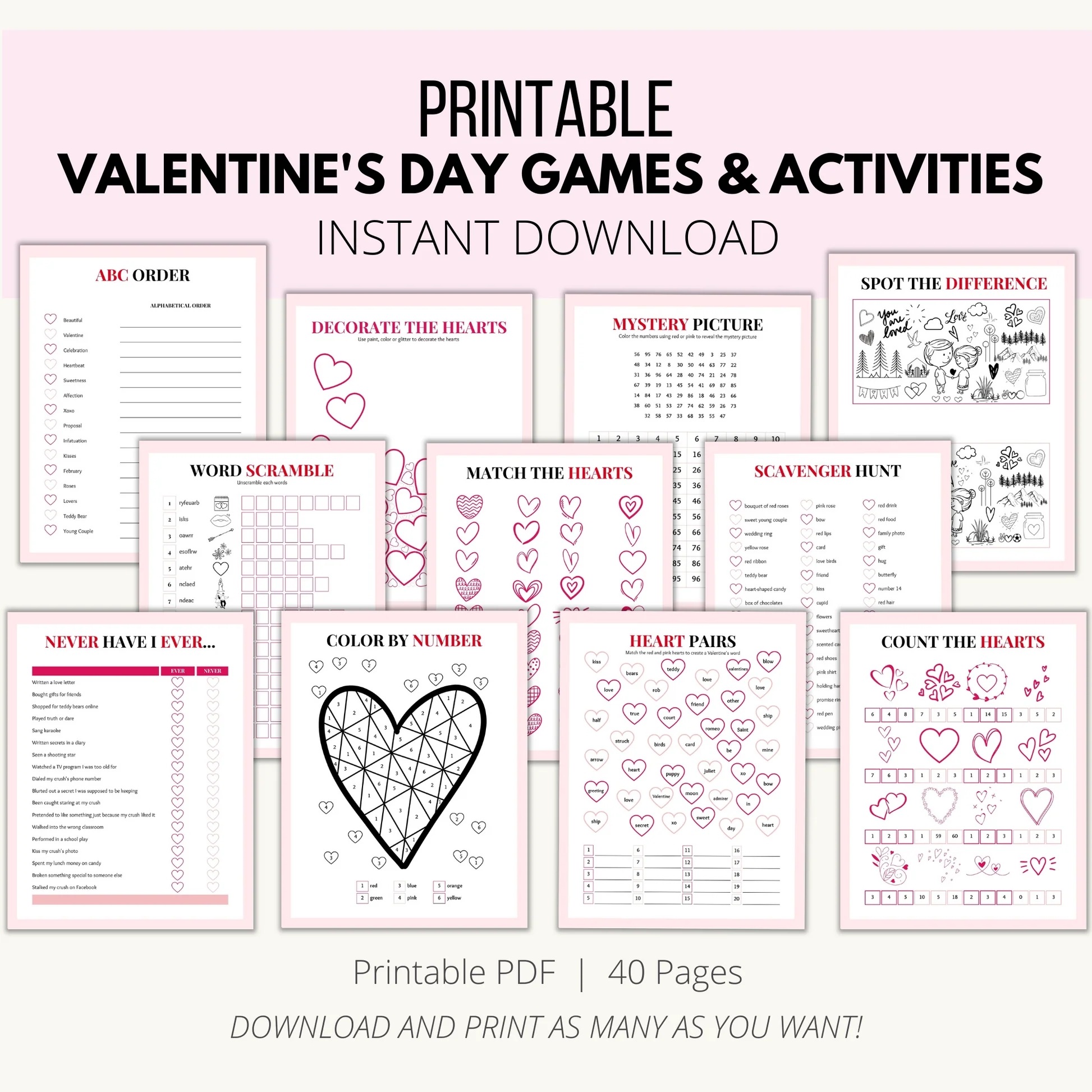 Valentine Worksheets Games Puzzles
