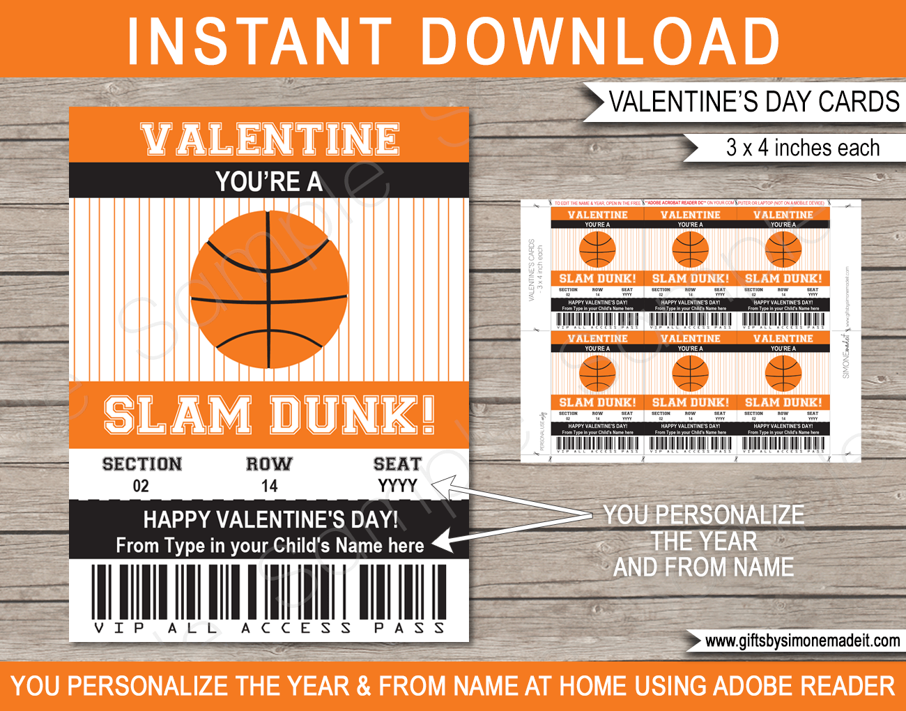Valentines Basketball Class Gift Card Valentines Basketball Class Gift Card