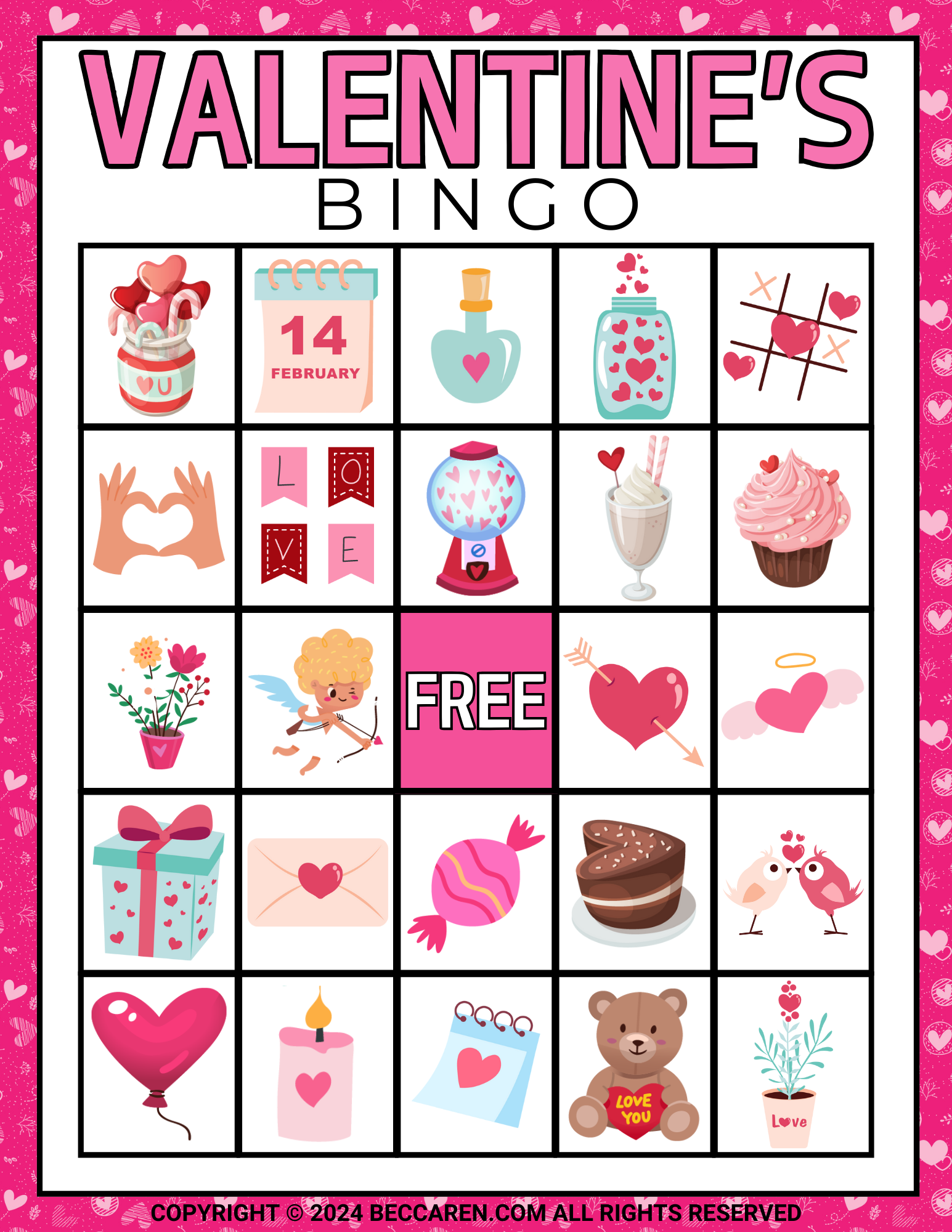 Valentines Bingo Cards