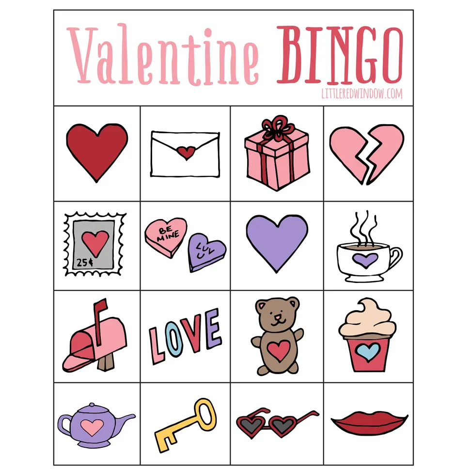 Valentines Bingo Free Printable