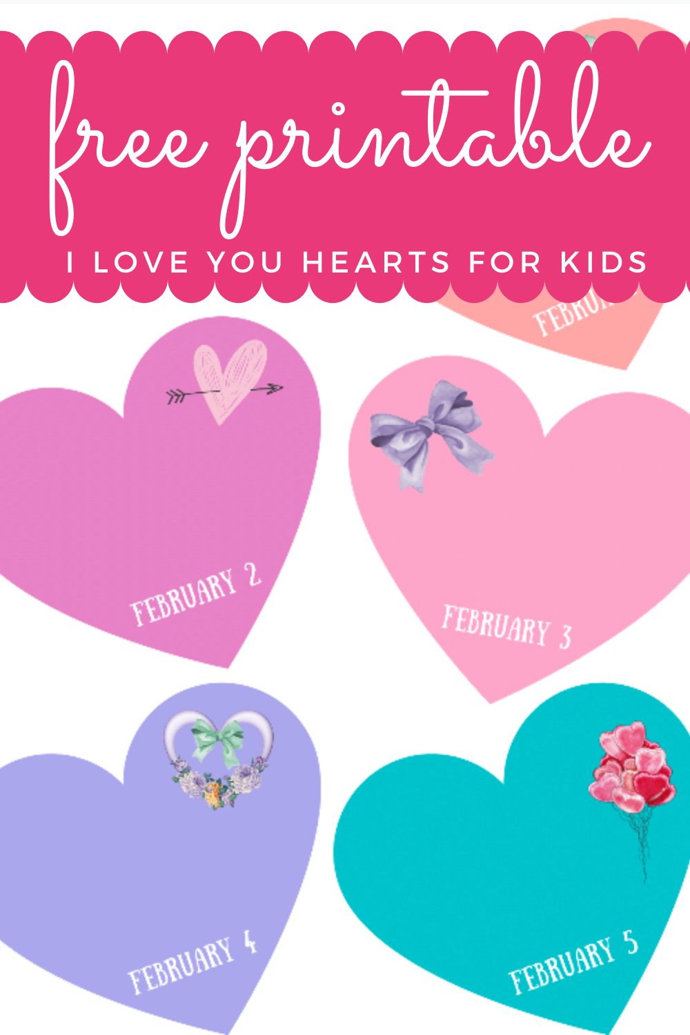 Valentines Day Countdown Hearts Printable