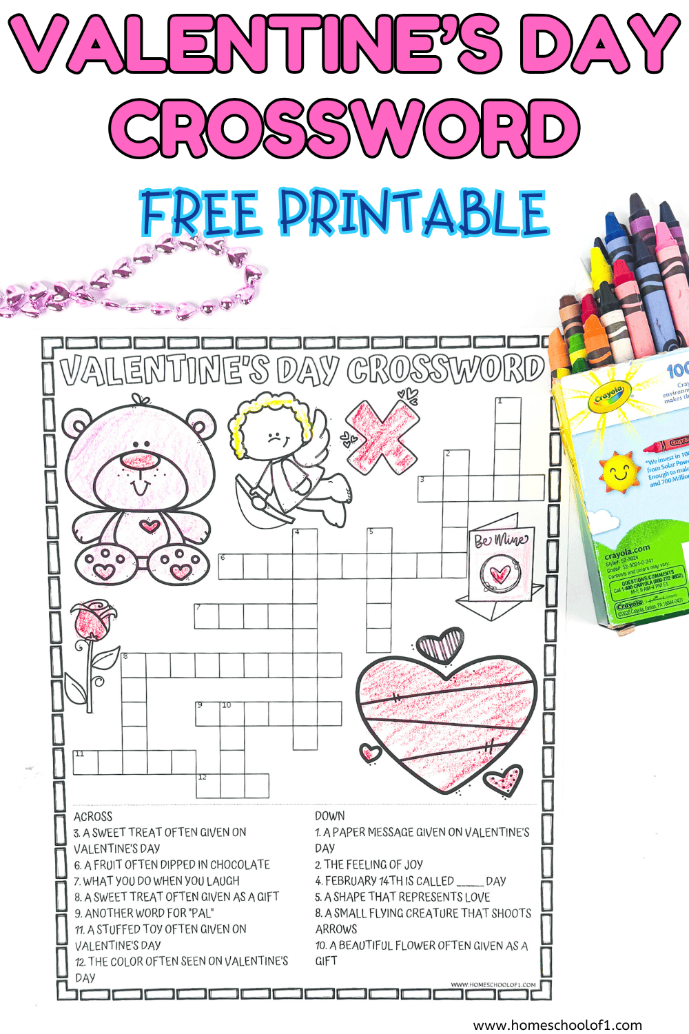 free valentine crossword puzzles printable free valentine crossword puzzles printable
