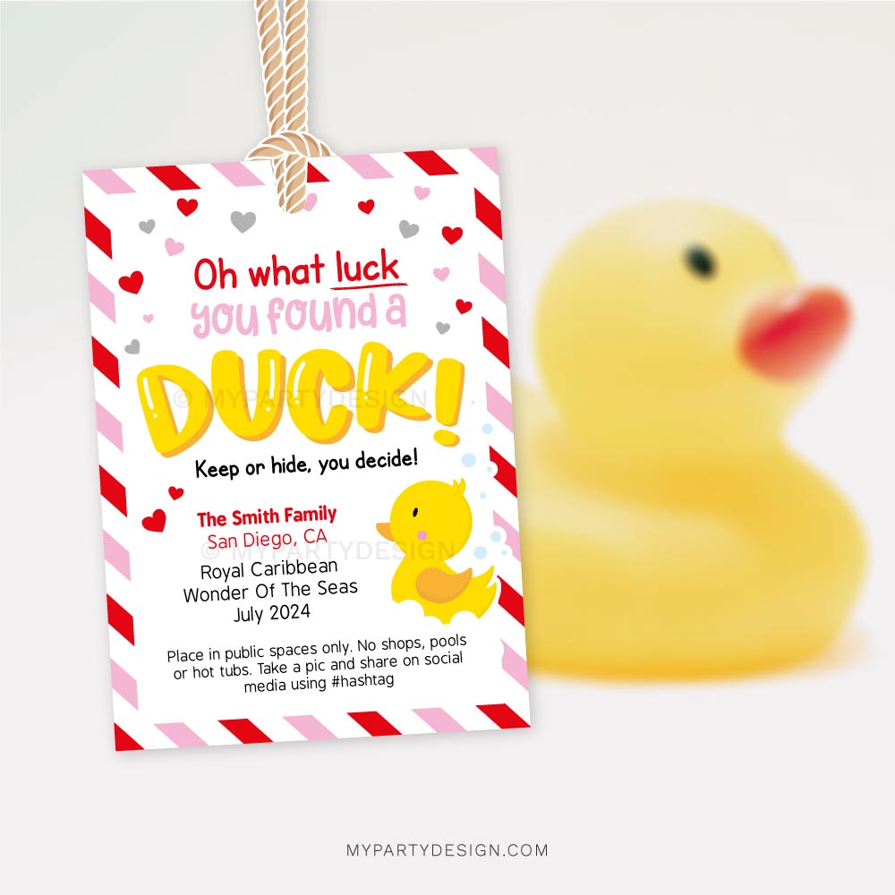 Valentines Day Cruising Ducks Tags Printable Pdf
