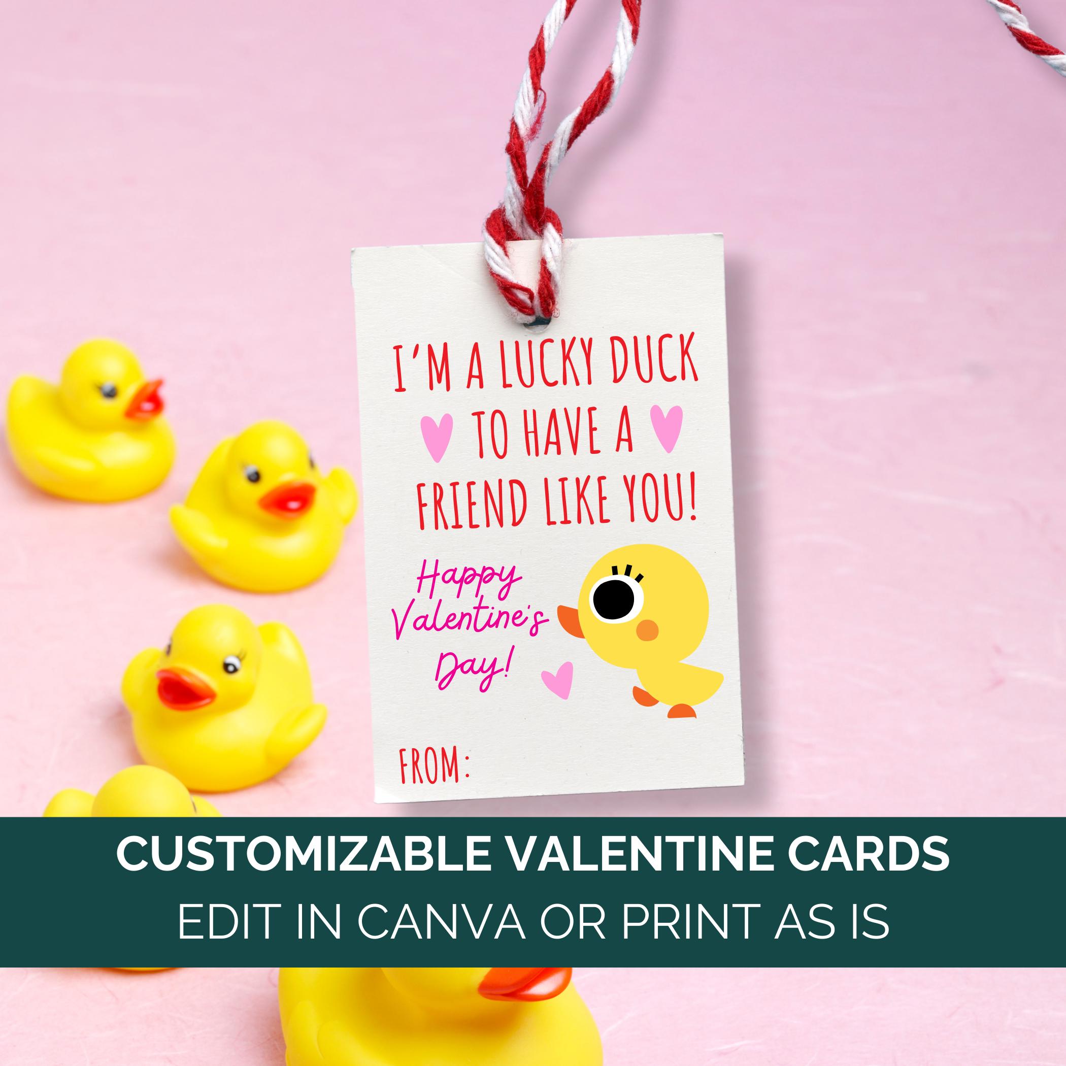 Valentines Day Duck Card Canva Template