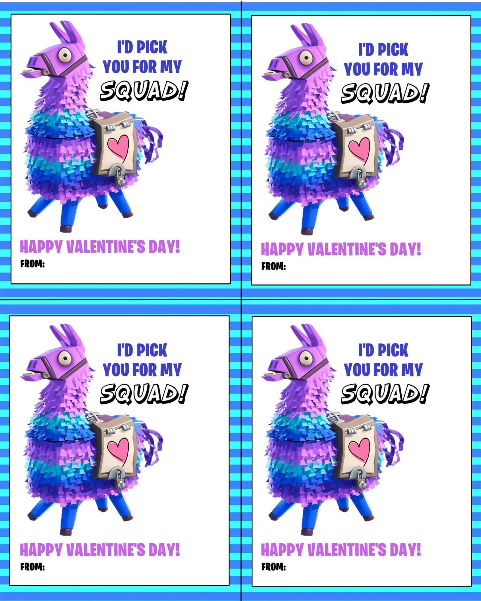 free printable fortnite valentines cards