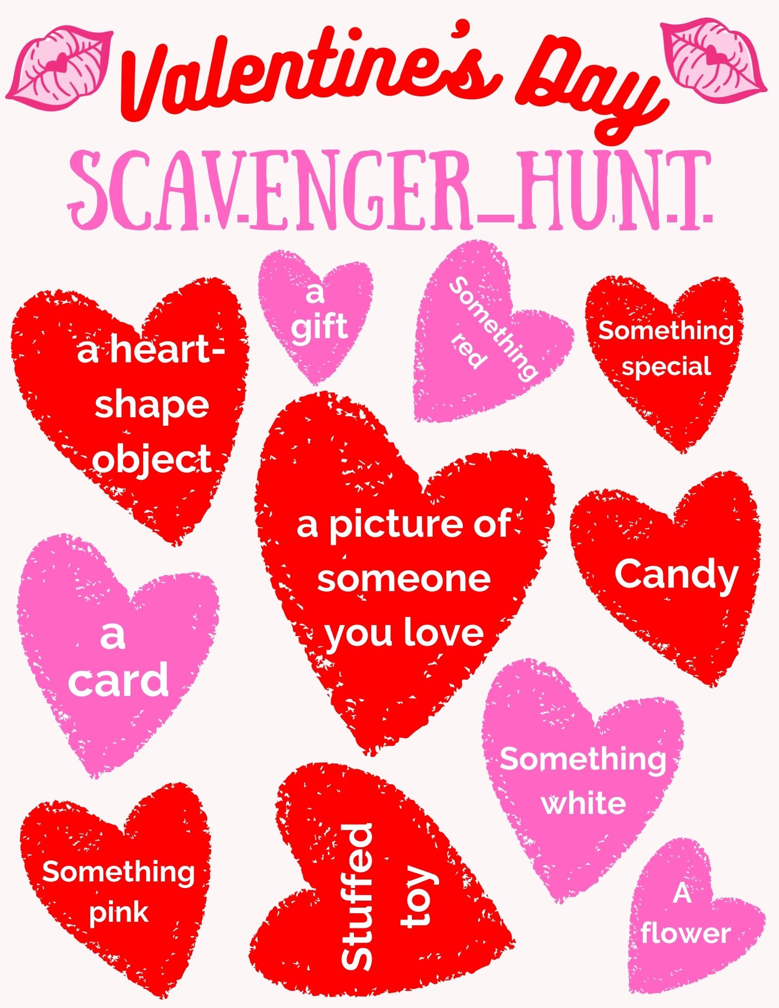 printable valentines day scavenger hunt