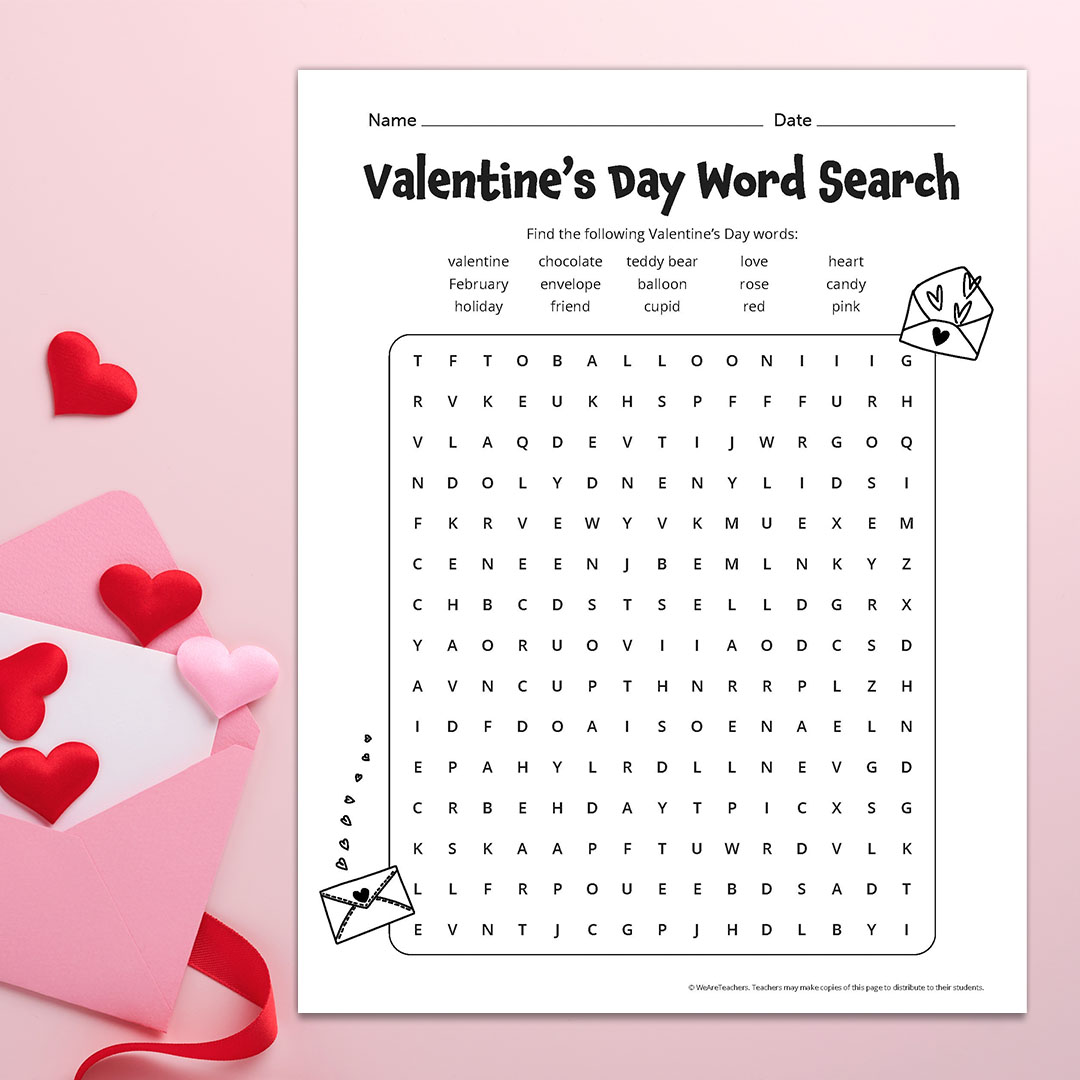 Valentines Day Word Search Valentines Day Word Search