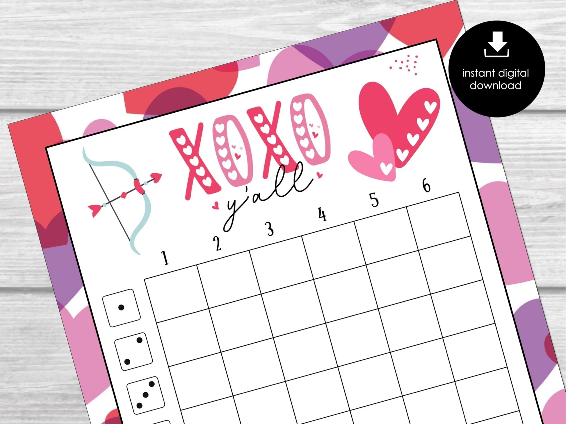 Valentines Love Bunco Party Game