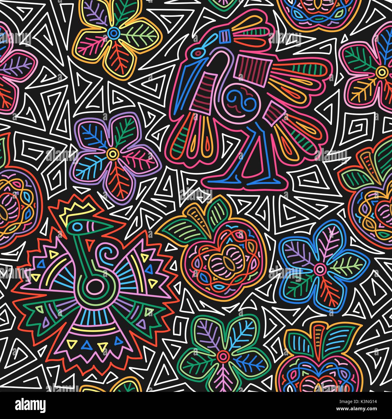 Vector Mexican Embroidery Seamless Pattern Image157210848