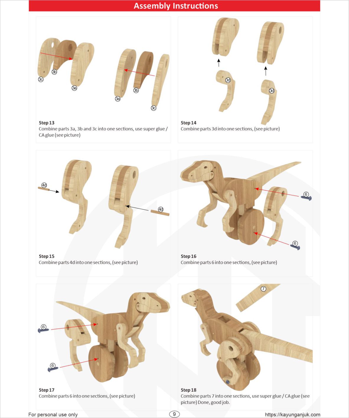 Velociraptor Wooden Toy Plans