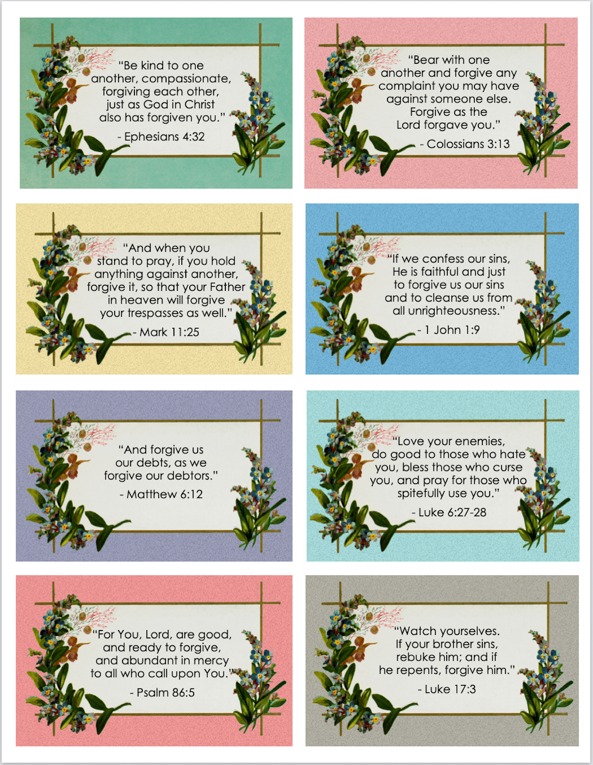 Verses On Forgiveness Free Printable Verses On Forgiveness Free Printable