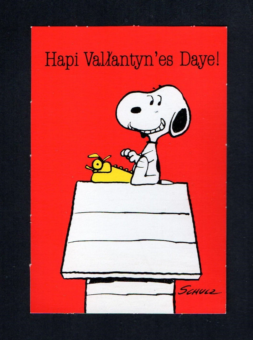 Vintage Peanuts Valentine Card Snoopy At