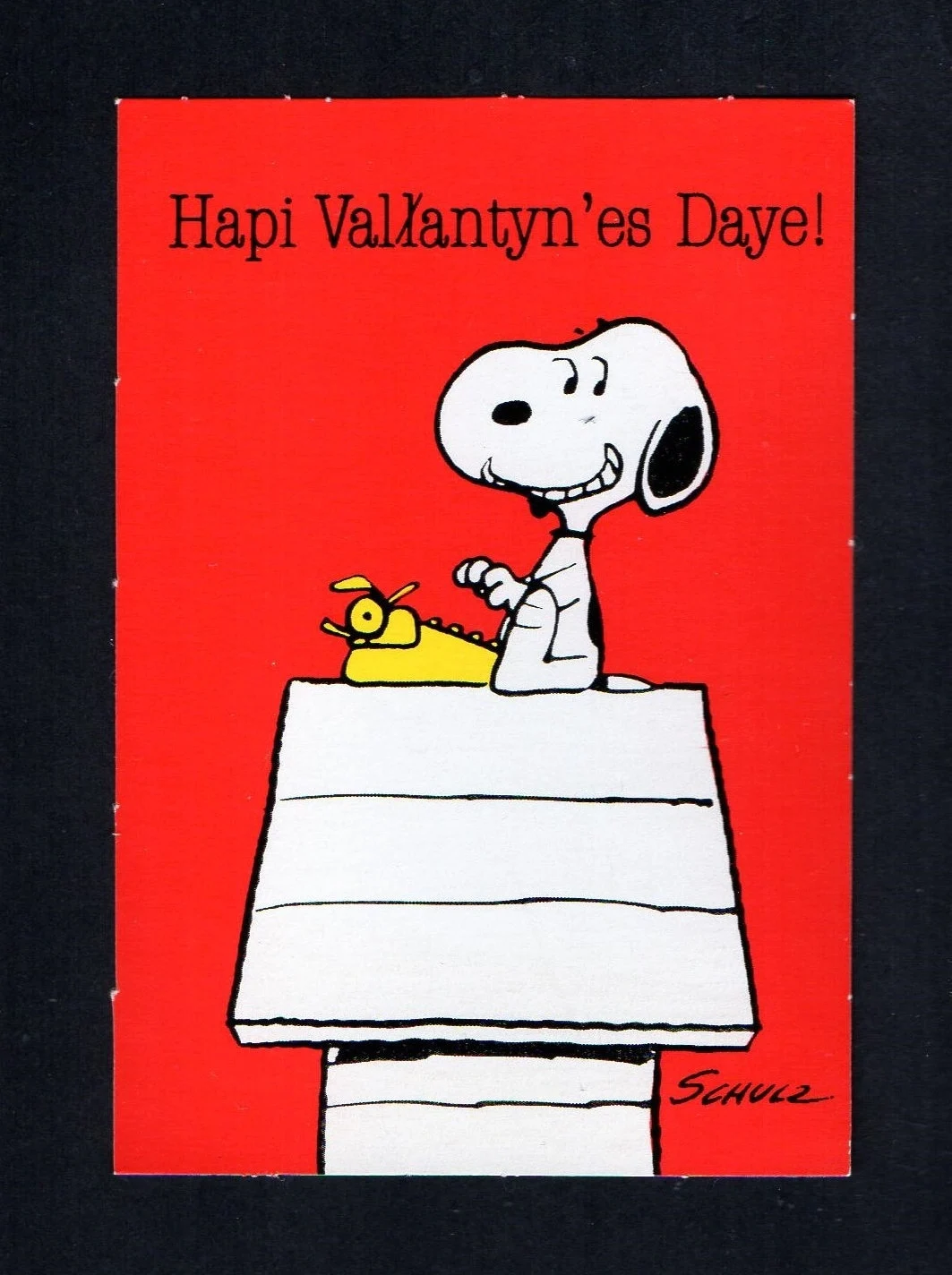 Vintage Peanuts Valentine Card Snoopy At