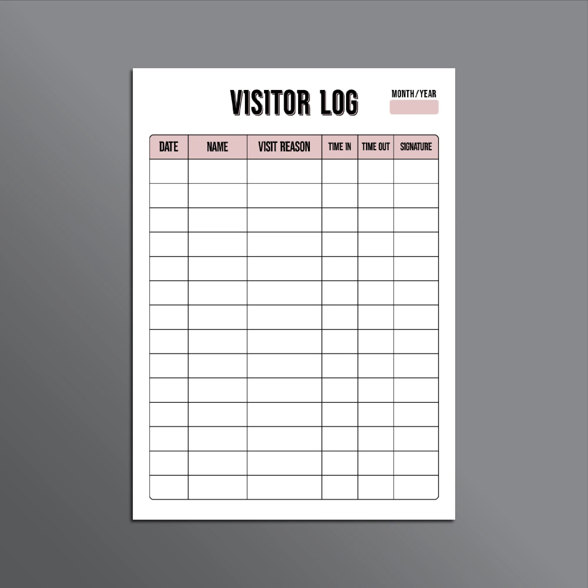 free printable visitor log sheets free printable visitor log sheets