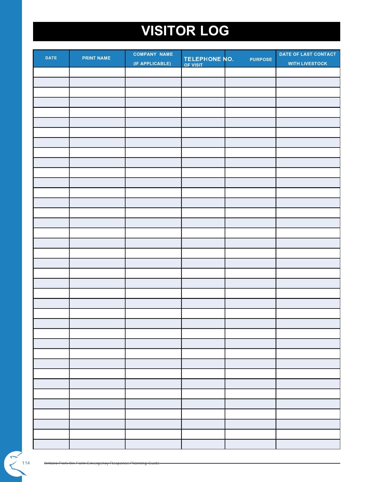 Visitor Log Visitor Log