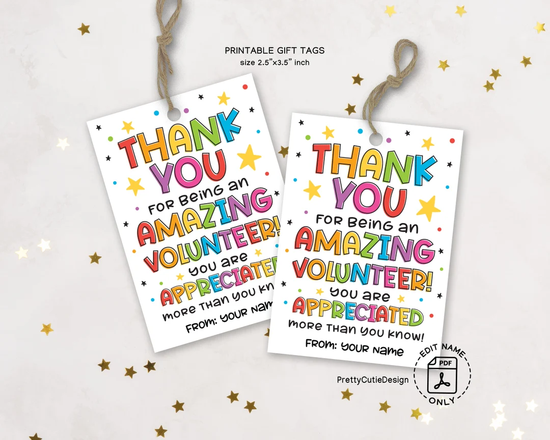 Volunteer Appreciation Gift Tags