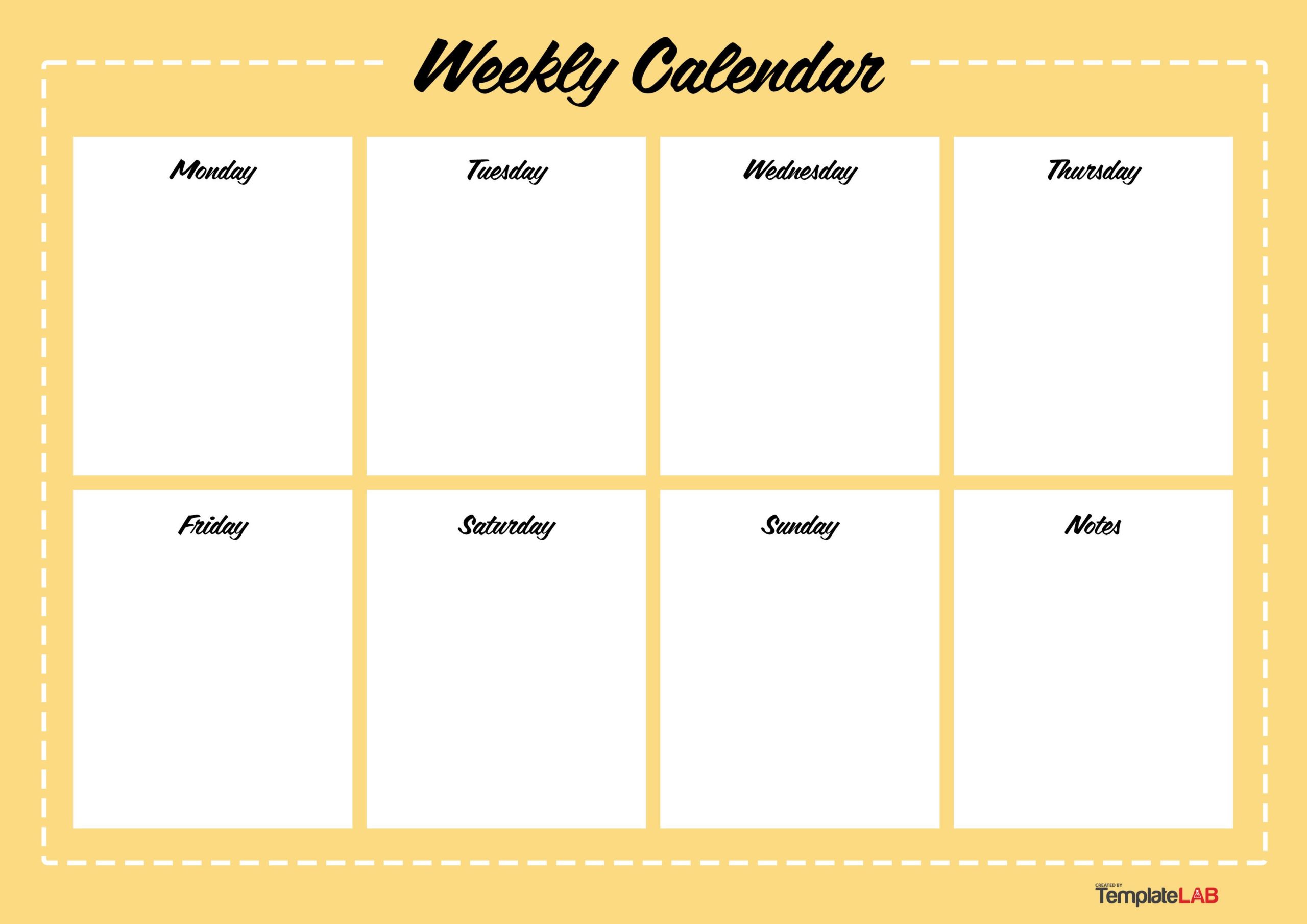Weekly Calendar Template Weekly Calendar Template