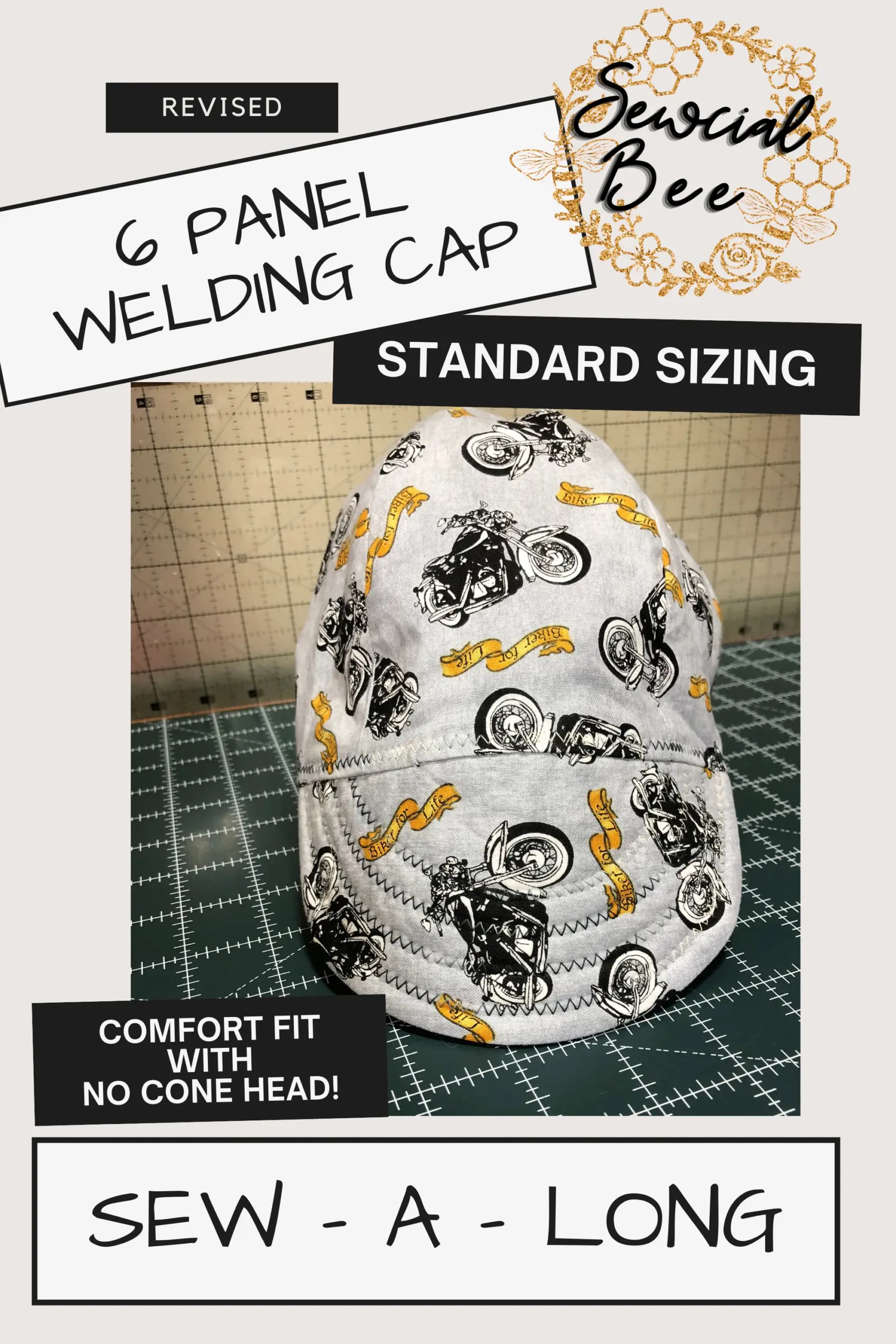 Welding Cap Sewing Pattern 6 Panel No