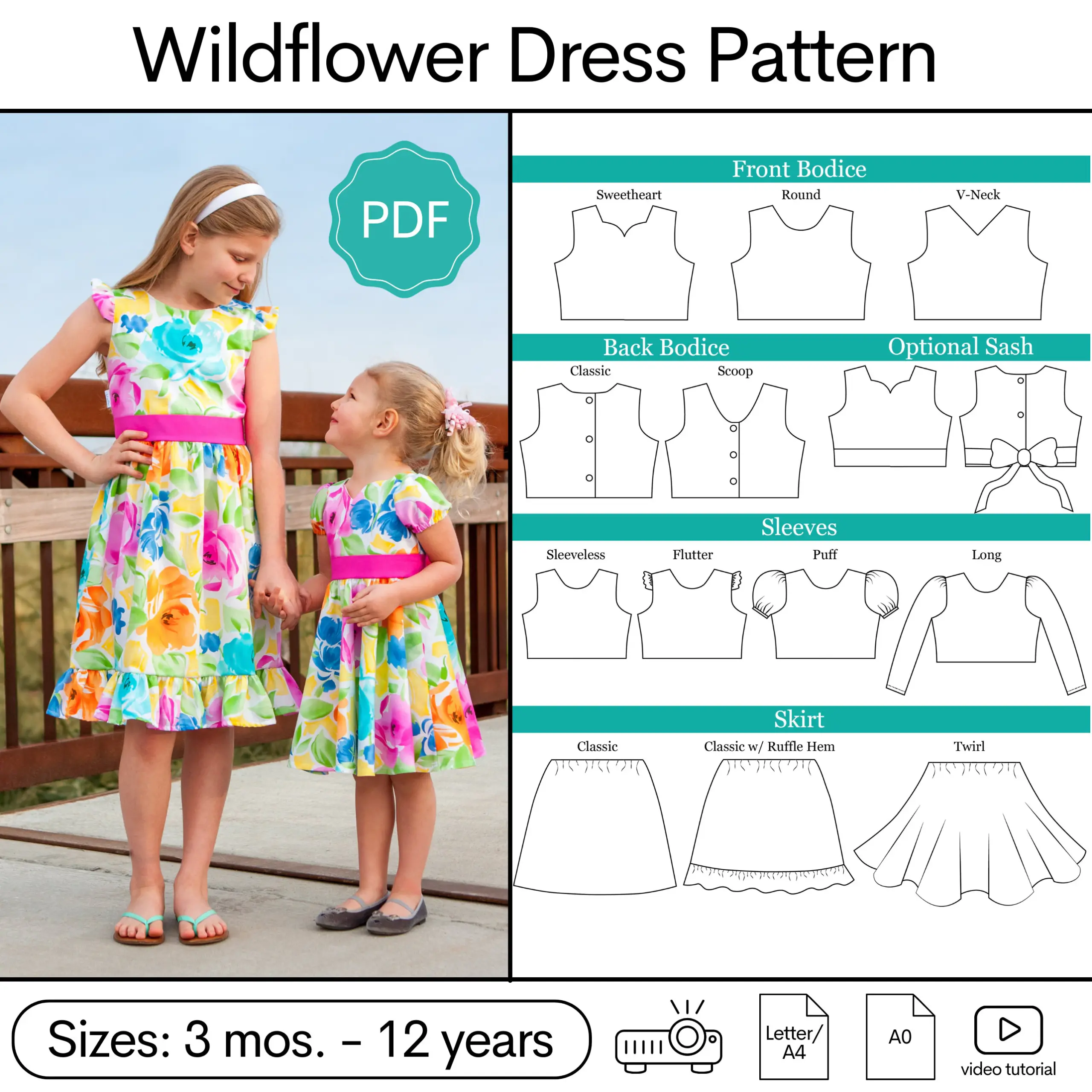 Wildflower Dress Pdf Sewing Pattern Wildflower Dress Pdf Sewing Pattern