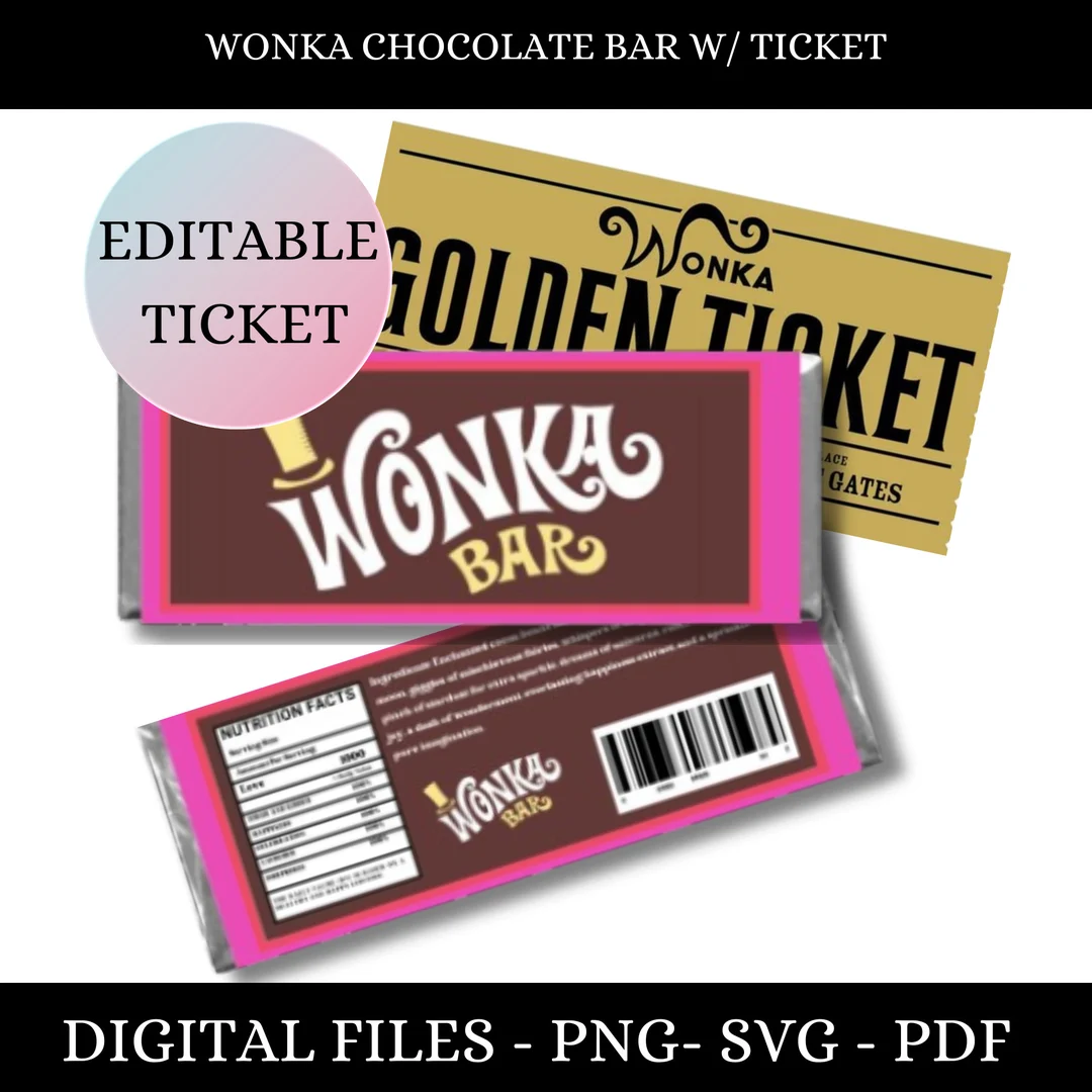 Willy Wonka Chocolate Bar Label