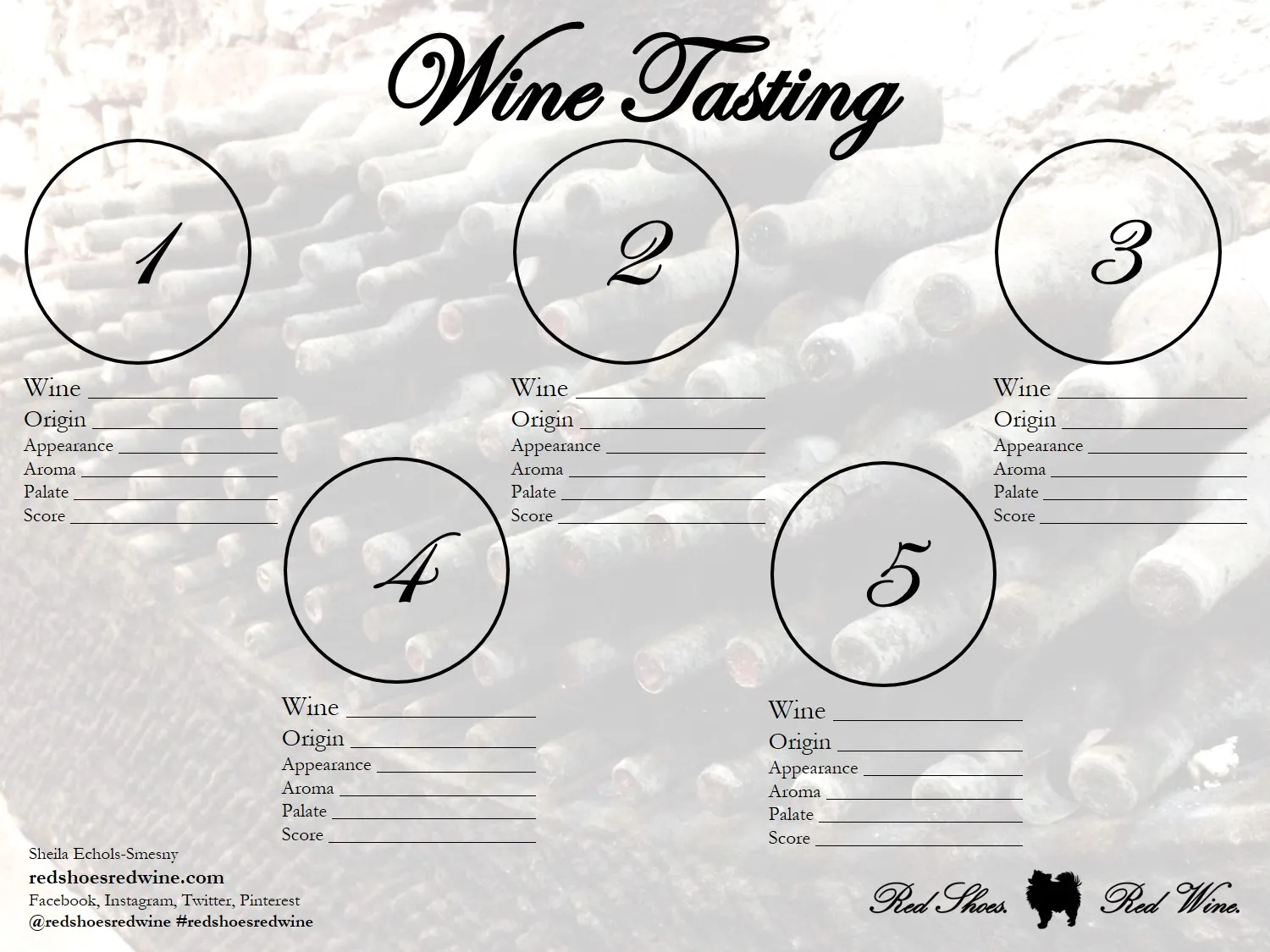 Wine Tasting Sheets For Home Use