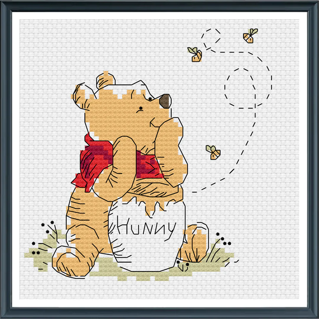 Winnie The Pooh Inspired Cross Stitch