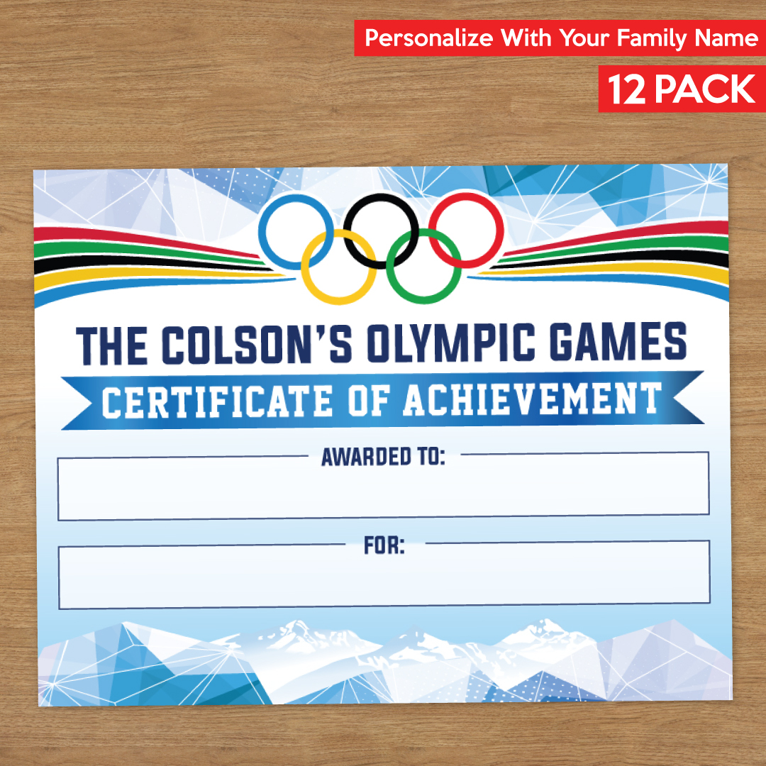Winter Olympics Personalized Award Certificates 12pk P 126846