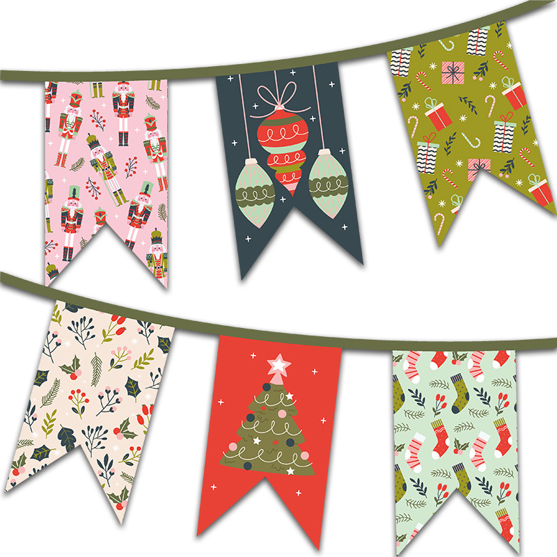 free printable christmas bunting template