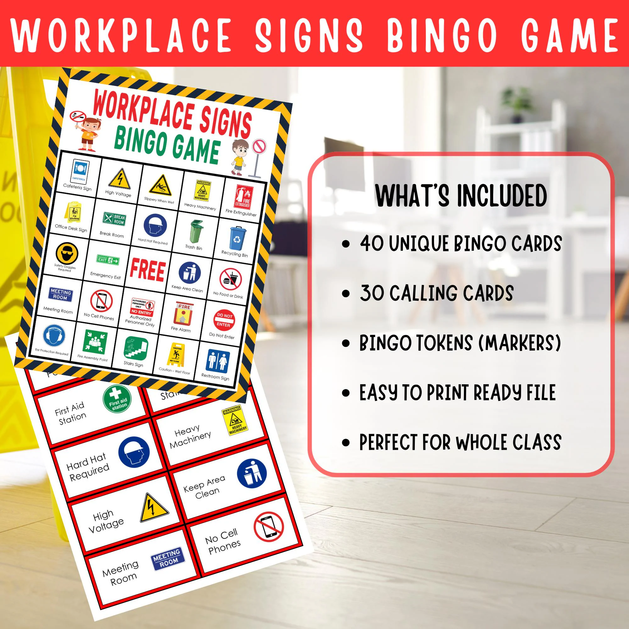 safety sign bingo printable free