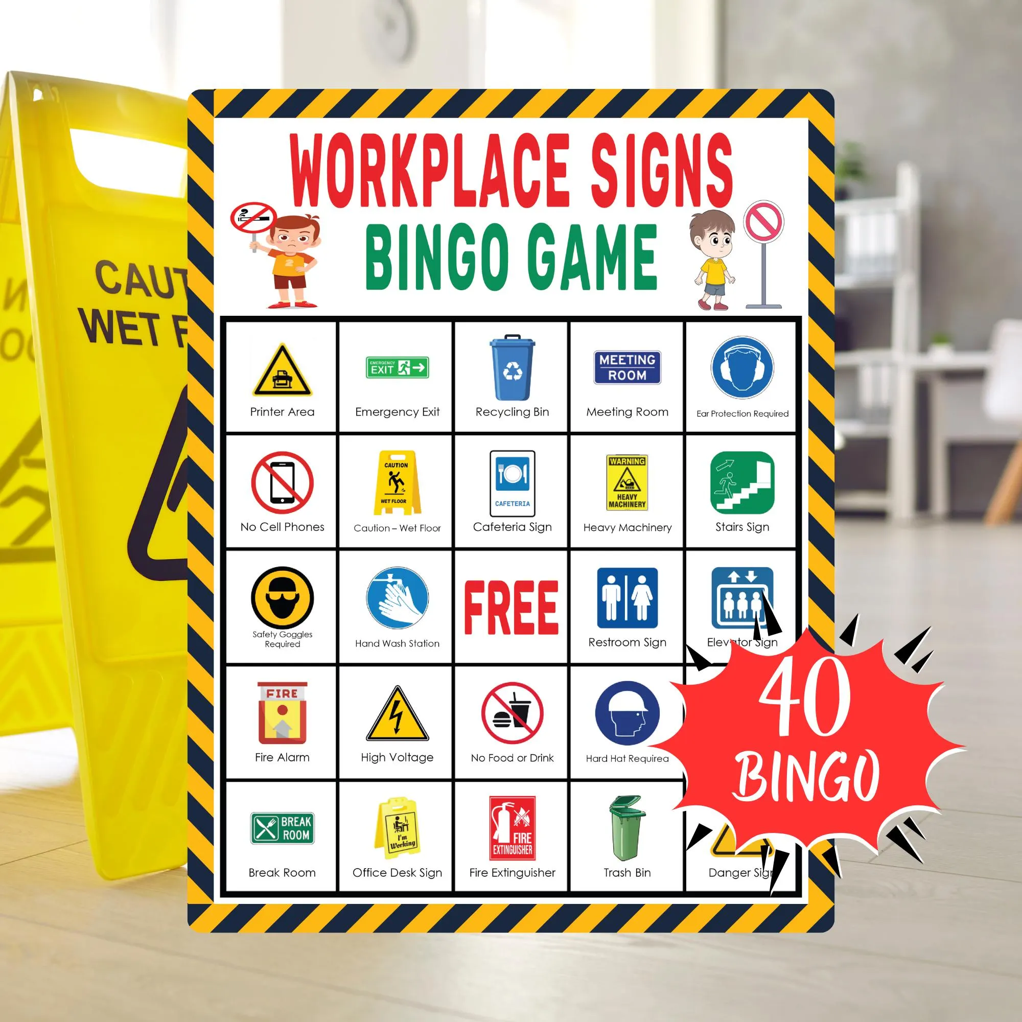 Workplace Signs Bingo Game Printable