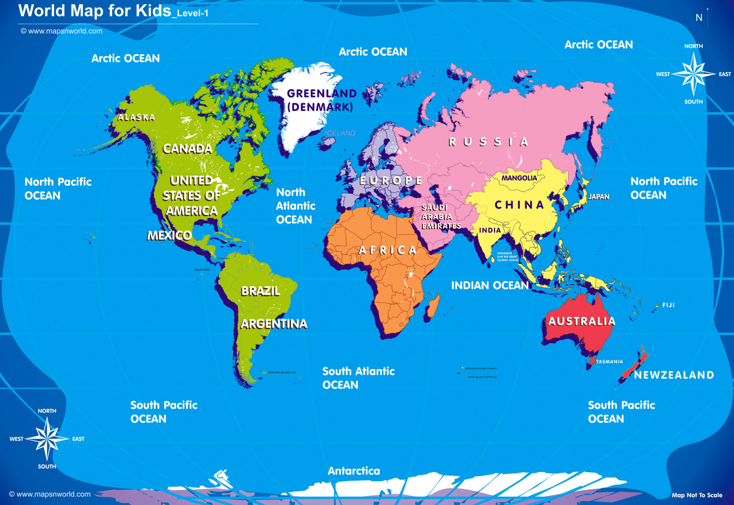 free printable world map for kindergarten