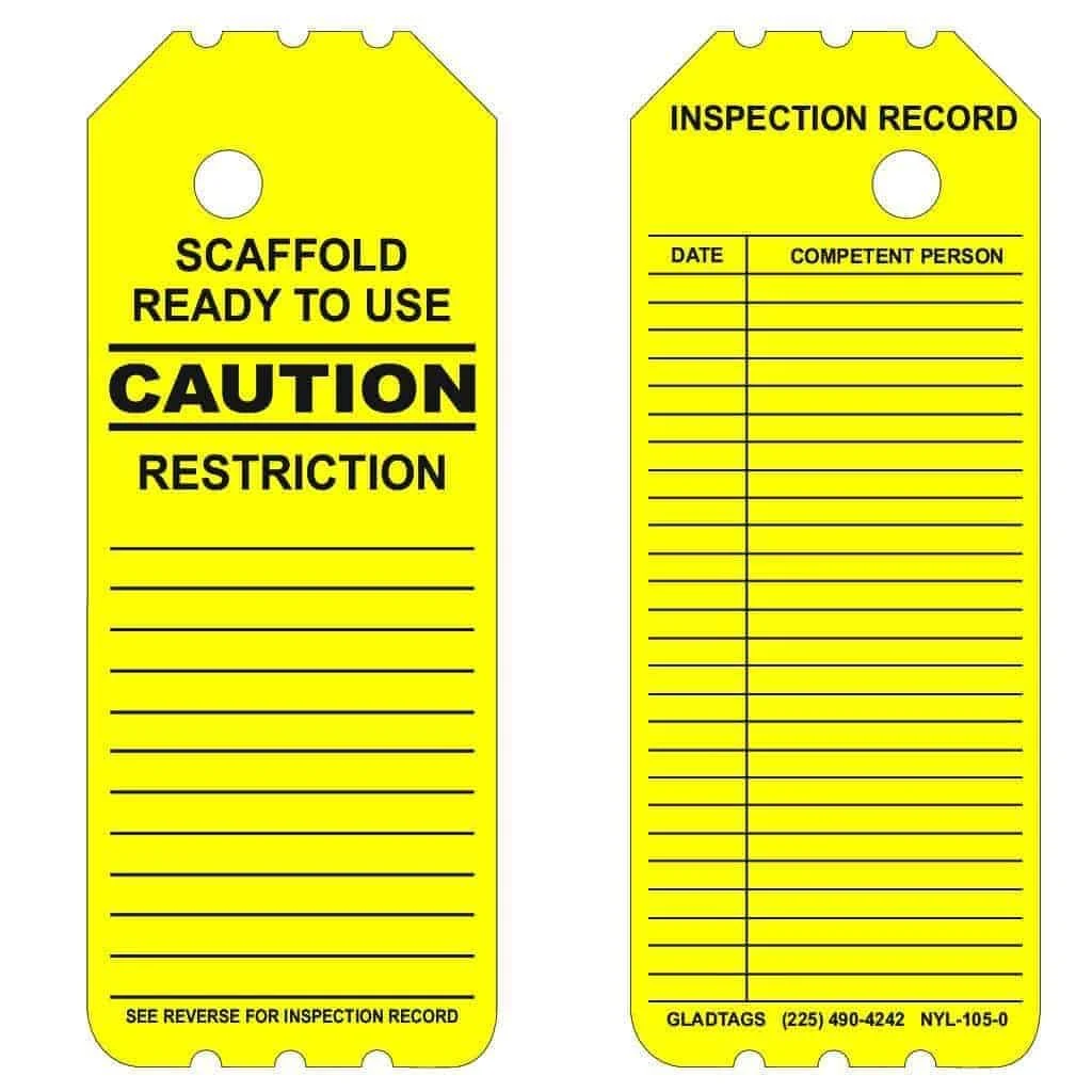 free printable scaffold inspection tags